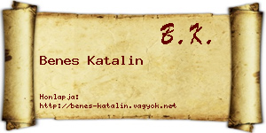 Benes Katalin névjegykártya