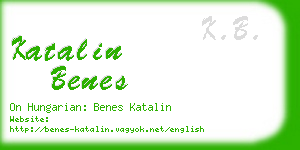 katalin benes business card